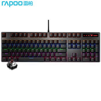 京品数码雷柏（Rapoo）V500PRO有线背光机械键盘104键全尺寸游戏电竞笔记本电脑多媒体办公吃鸡全键无冲键盘茶轴	